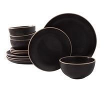 Conjunto de louças Gibson Home Rockaway Round Black 12 unidades Conjunto de louças Gibson Home Rockaway Round Black 12 unidades