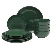 Conjunto de Louças Gibson Home Simple Essential Hunter Green - 12 Peças Conjunto de Louças Gibson Home Simple Essential Hunter Green - 12 Peças
