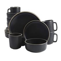 Conjunto de Louças Gibson Home Zuma 16 Peças - Design Redondo Preto Conjunto de Louças Gibson Home Zuma 16 Peças - Design Redondo Preto