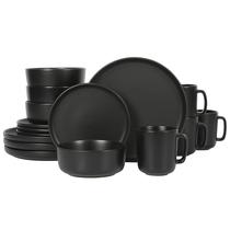 Conjunto de louças Gibson Home Zuma Matte Black 16 unidades para 4 Conjunto de louças Gibson Home Zuma Matte Black 16 unidades para 4