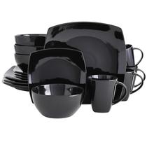 Conjunto de louças Gibson Soho Lounge Square Black 16 unidades