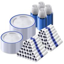 Conjunto de louças Goodluck Dark Blue Plastic 700 peças Conjunto de louças Goodluck Dark Blue Plastic 700 peças