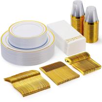 Conjunto de louças Goodluck Gold 175 peças para 25 convidados