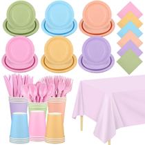 Conjunto de louças Kochorie Pastel para suprimentos de festa, 169 peças