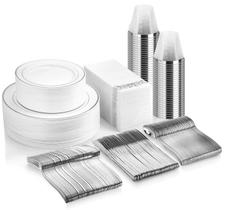 Conjunto de louças M MCIRCO Silver 350 peças para 50 convidados Conjunto de louças M MCIRCO Silver 350 peças para 50 convidados