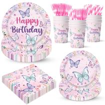 Conjunto de Louças para Festa XYYXYIXIN Tema Borboleta 24 peças Conjunto de Louças para Festa XYYXYIXIN Tema Borboleta 24 peças