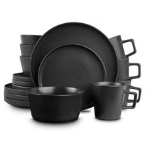Conjunto de Louças Stone Lain Coupe Black Matte - 16 Peças