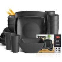 Conjunto de louças Teivio Plastic Wheat Straw 32 peças para 8