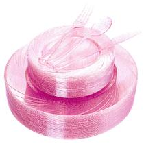 Conjunto de louças WDF Rose Gold Plastic 200 peças para 40 convidados