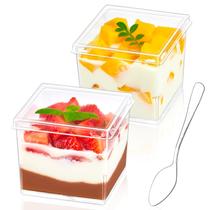 Conjunto de Louças Zezzxu 50 Unidades Copos Quadrados Transparentes para Sobremesa de 150 ml Conjunto de Louças Zezzxu 50 Unidades Copos Quadrados Transparentes para Sobremesa de 150 ml