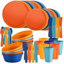 Conjunto de louças ZIVONA, pratos e tigelas coloridos de 40 peças para 8