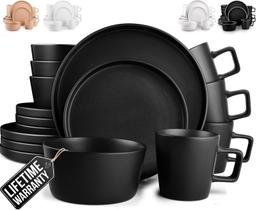 Conjunto de louças Zulay Kitchen Terra 16 peças para 4, preto