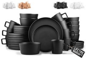 Conjunto de louças Zulay Kitchen Terra Stoneware 32 peças preto