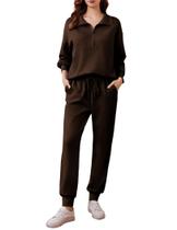 Conjunto de Lounge 2 Peças PINSPARK 2024 para Mulheres - Roupa de Viagem Conjunto de Lounge 2 Peças PINSPARK 2024 para Mulheres - Roupa de Viagem