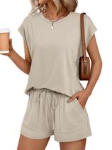 Conjunto de lounge de duas peças AUTOMET Summer Outfits 2025 para mulheres Conjunto de lounge de duas peças AUTOMET Summer Outfits 2025 para mulheres