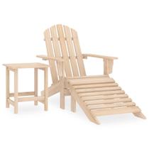 Conjunto de lounge de pátio vidaXL Cadeira Adirondack com pufe e mesa