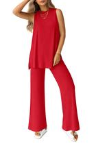 Conjunto de Lounge Feminino PRETTYGARDEN 2 Peças - Vermelho - Verão 2025