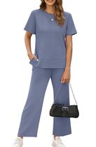 Conjunto de lounge Outfits XIEERDUO Travel for Women, 2 peças, azul S