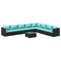 Conjunto de Lounge para Patio Casafoyer de Ratán Sintético Negro, 4 Piezas