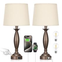 Conjunto de luminárias de mesa com 2 portas USB Seealle Touch Control Conjunto de luminárias de mesa com 2 portas USB Seealle Touch Control
