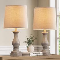 Conjunto de Luminárias de Mesa Seealle 22" Estilo Rústico com Abajur de Linho Conjunto de Luminárias de Mesa Seealle 22" Estilo Rústico com Abajur de Linho