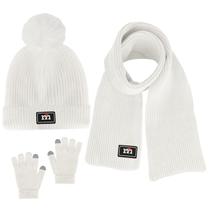 Conjunto de luvas de cachecol com gorro de inverno para crianças de 2 a 7 anos