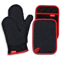 Conjunto de luvas de forno e porta-panelas Coziselect resistente ao calor Conjunto de luvas de forno e porta-panelas Coziselect resistente ao calor