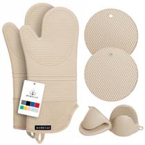 Conjunto de luvas de forno e porta-panelas Rorecay Silicone 500 C 6 unidades Conjunto de luvas de forno e porta-panelas Rorecay Silicone 500 C 6 unidades
