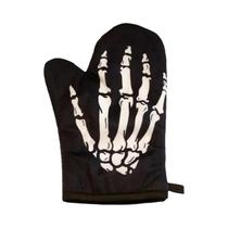 Conjunto De Luvas De Forno Macias Com Mão De Esqueleto De Halloween E Pegador De Panela, Decoração