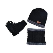 Conjunto De Luvas E Cachecol Com Forro De Pelúcia Para Crianças, Gorro Quente De Inverno, Protetor