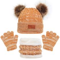 Conjunto de luvas e chapéu de inverno Enwokran para crianças de 2 a 6 anos Conjunto de luvas e chapéu de inverno Enwokran para crianças de 2 a 6 anos