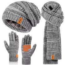 Conjunto de luvas e gorro de inverno Alepo Women Warm 3 em 1