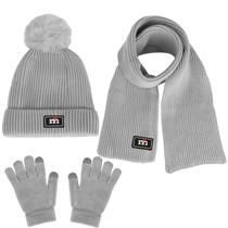 Conjunto de luvas e gorro de inverno para meninos e meninas de 2 a 7 anos