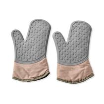 Conjunto de luvas resistentes ao calor com design de gota de água, silicone e algodão Conjunto de luvas resistentes ao calor com design de gota de água, silicone e algodão