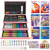 Conjunto de luxo de 269 peças Art Supplies POPYOLA com estojo de madeira Conjunto de luxo de 269 peças Art Supplies POPYOLA com estojo de madeira