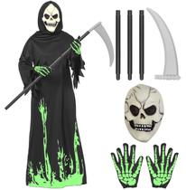 Conjunto de luxo infantil Costume Twister.ck Halloween Grim Reaper Conjunto de luxo infantil Costume Twister.ck Halloween Grim Reaper