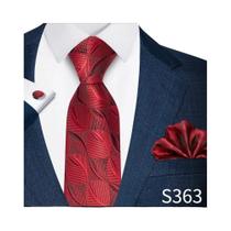 Conjunto De Luxo Masculino Dourado Paisley: Gravata, Abotoaduras E Lenço De Bolso 8cm Acessórios