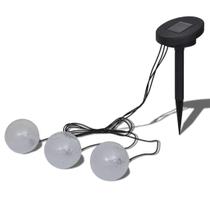 Conjunto de luz de esfera flutuante LED alimentado por energia solar para lagoas e piscinas
