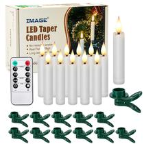 Conjunto de luz LED Caper Candles, 12 unidades de marfim sem chama com controle remoto