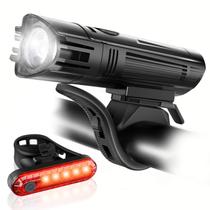 Conjunto de luzes de bicicleta Ascher Ultra Bright USB recarregável