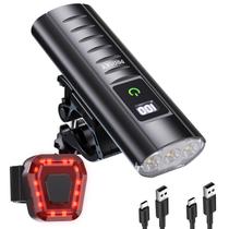 Conjunto de luzes de bicicleta Prasky 5000mAh LED 6+4 modos giratório de 360
