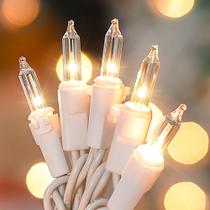 Conjunto de luzes de Natal HeyFuni Clear 50 lâmpadas de 4 m de fio branco Conjunto de luzes de Natal HeyFuni Clear 50 lâmpadas de 4 m de fio branco
