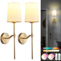 Conjunto de luzes de parede Troconce Gold Wireless Battery RGB Dimmable 2