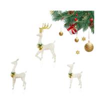 Conjunto De Luzes De Rena De Natal Para Exterior, 3 Peças, Luzes De Estaca De Acrílico Para Jardim,