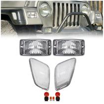 Conjunto de Luzes ECOTRIC com Sinalizador Transparente para Para-choque e Marcadores Laterais para Jeep TJ Conjunto de Luzes ECOTRIC com Sinalizador Transparente para Para-choque e Marcadores Laterais para Jeep TJ
