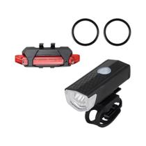 Conjunto De Luzes LED Para Bicicleta Dianteira E Traseira Recarregáveis 3 Modos Farol E Lanterna