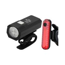 Conjunto De Luzes LED Para Bicicleta Dianteira E Traseira Recarregáveis 3 Modos Farol E Lanterna Conjunto De Luzes LED Para Bicicleta Dianteira E Traseira Recarregáveis 3 Modos Farol E Lanterna