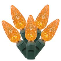 Conjunto de luzes LED Vickerman 100 Light C6 Orange on Green Wire Conjunto de luzes LED Vickerman 100 Light C6 Orange on Green Wire