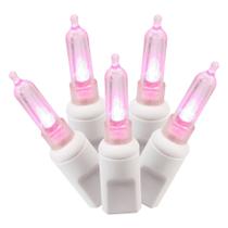 Conjunto de luzes LED Vickerman 100 luzes rosa italianas em fio branco