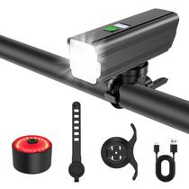 Conjunto de Luzes para Bicicleta Tommax 2000LM Farol e Luz Traseira USB